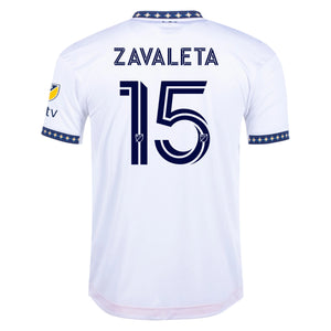 adidas Zavaleta LA Galaxy Home Authentic Jersey 22/23 w/ MLS Patches (White)