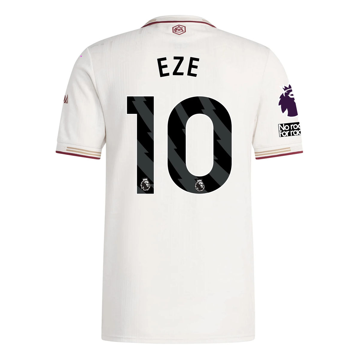 adidas Arsenal Authentic Eberechi Eze Third Jersey w/ EPL + No Room For Racism Patches 25/26 (White/Burgundy)