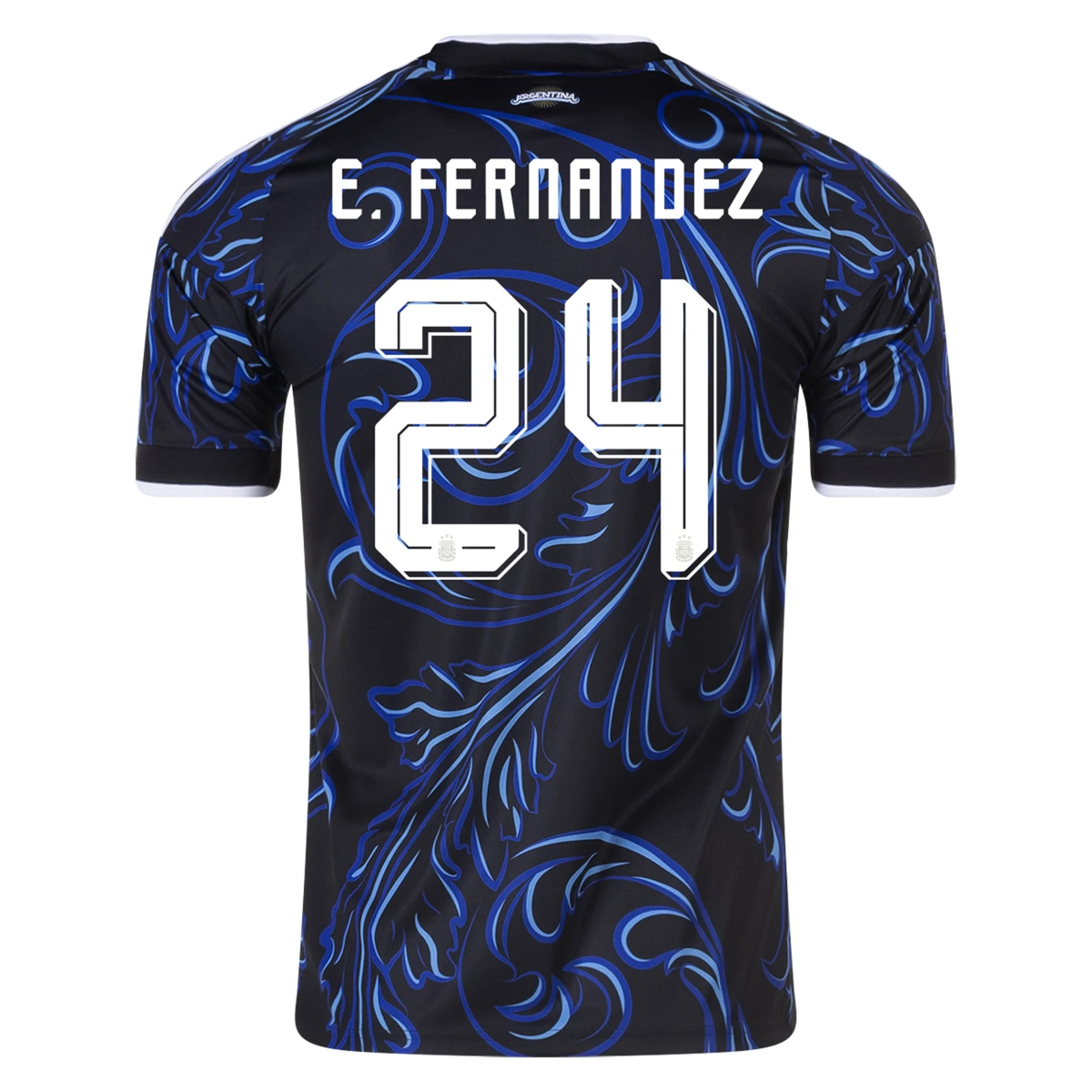 adidas Men's Argentina Enzo Fernandez Away Stadium Jersey 2026 (Black/Blue)