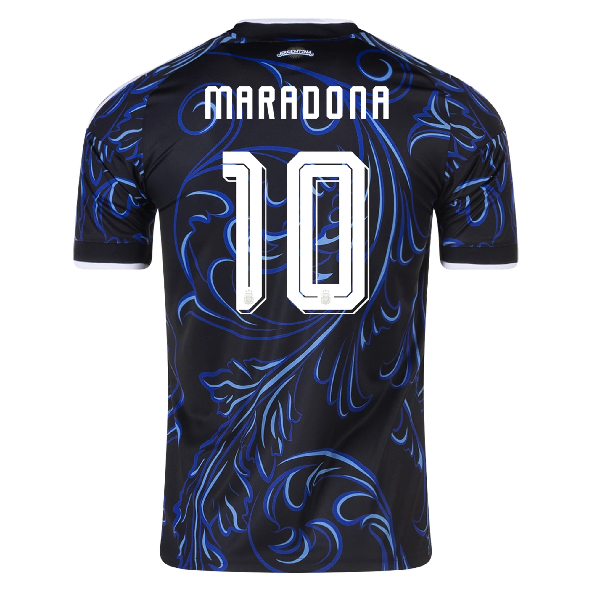 adidas Men's Argentina Diego Maradona Away Stadium Jersey 2026 (Black/Blue)