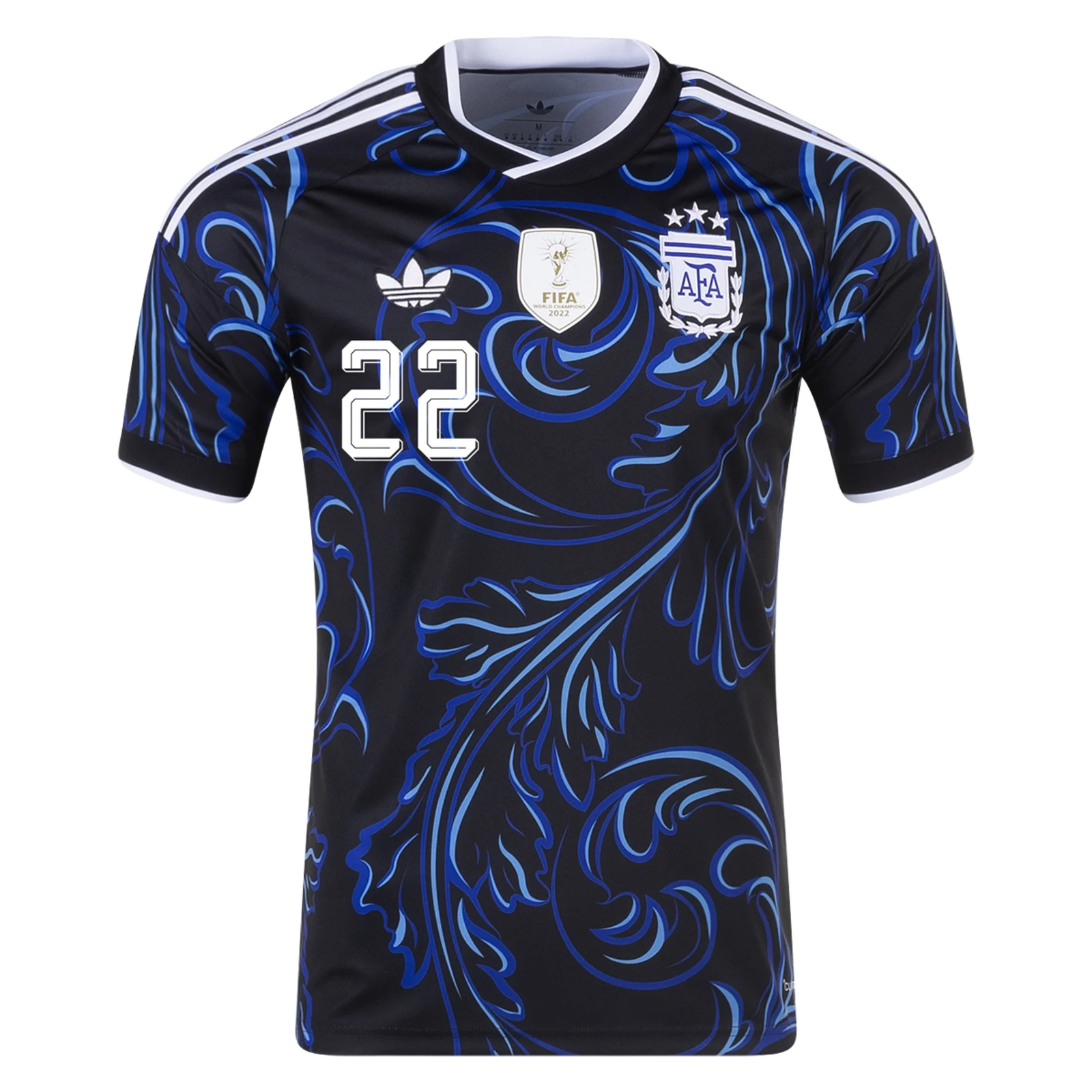 adidas Men's Argentina Lautaro Martinez Away Stadium Jersey 2026 (Black/Blue)