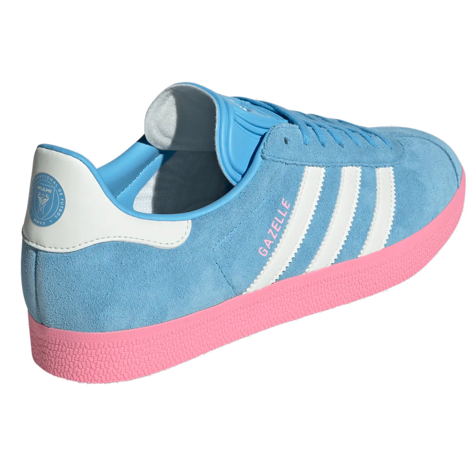 Adidas Inter Miami Gazelle Indoor Soccer Shoes (Sky Blue/Pink)