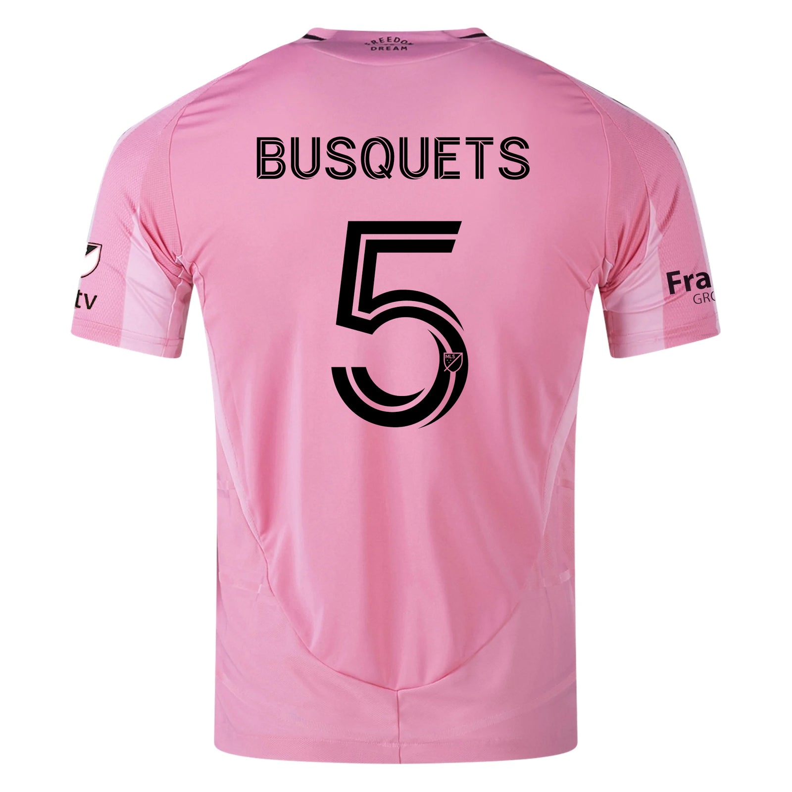 adidas Sergio Busquets Inter Miami CF Authentic Home Jersey 25/26 w/ MLS Patches + Sponsor (Easy Pink)