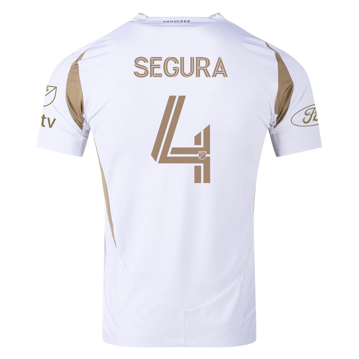 adidas Ryan Hollingshead LAFC Authentic Away Jersey w/ MLS + Apple + Ford Logo 25/26 (White/Gold)