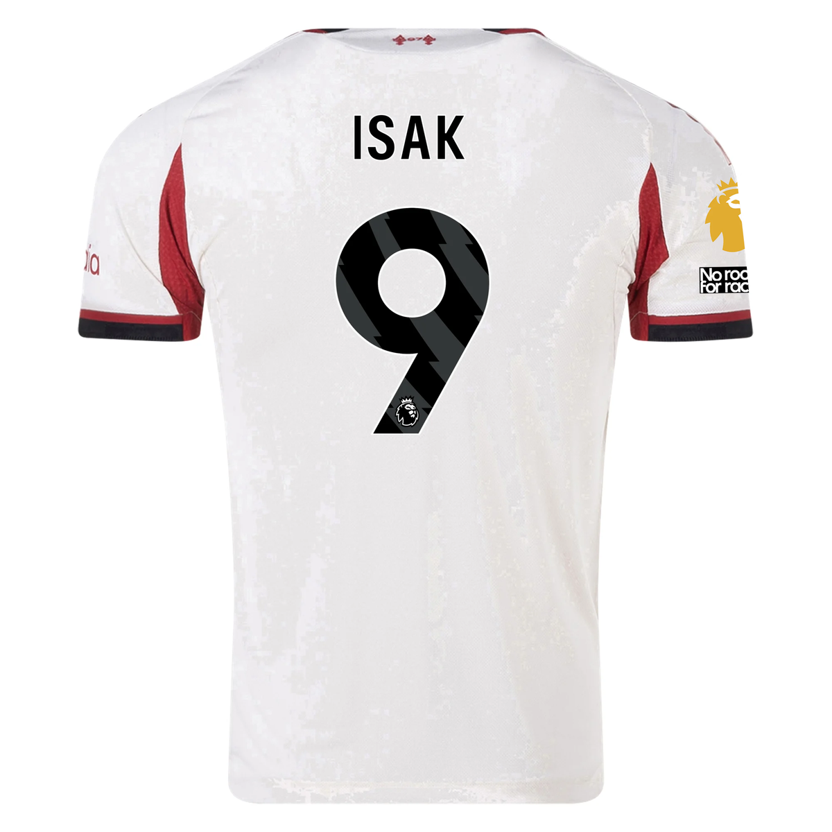 adidas Men&#39;s Liverpool Authentic Alexander Isak Away Jersey w/ EPL + No Room For Racism Patches 25/26 (Wonder White)