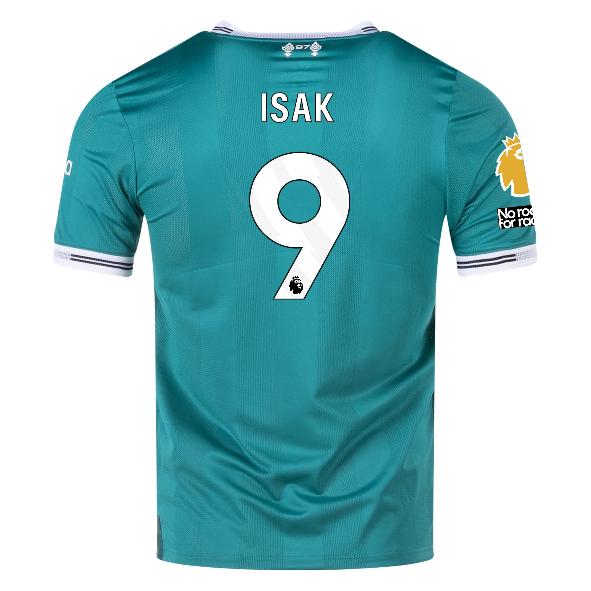 adidas Liverpool FC Authentic Alexander Isak Third Jersey w/ EPL + No Room For Racism Patches 25/26 (Sea Green)