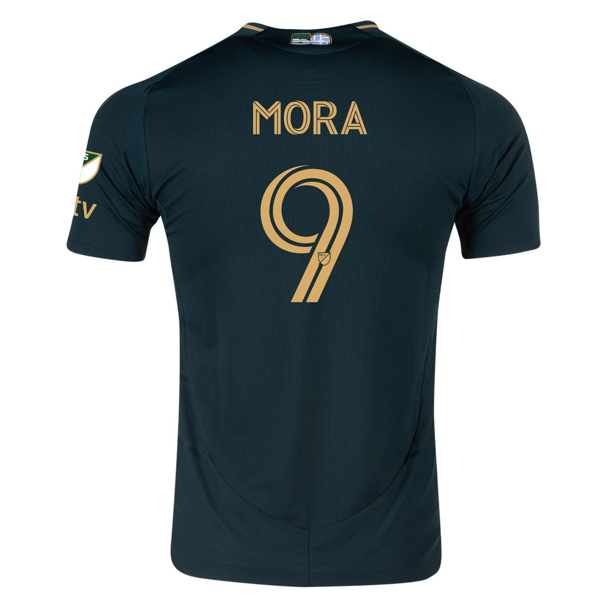 adidas Felipe Mora Portland Timbers Authentic Home Jersey w/ MLS &amp; Apple Patch 25/26 (Green/Gold)