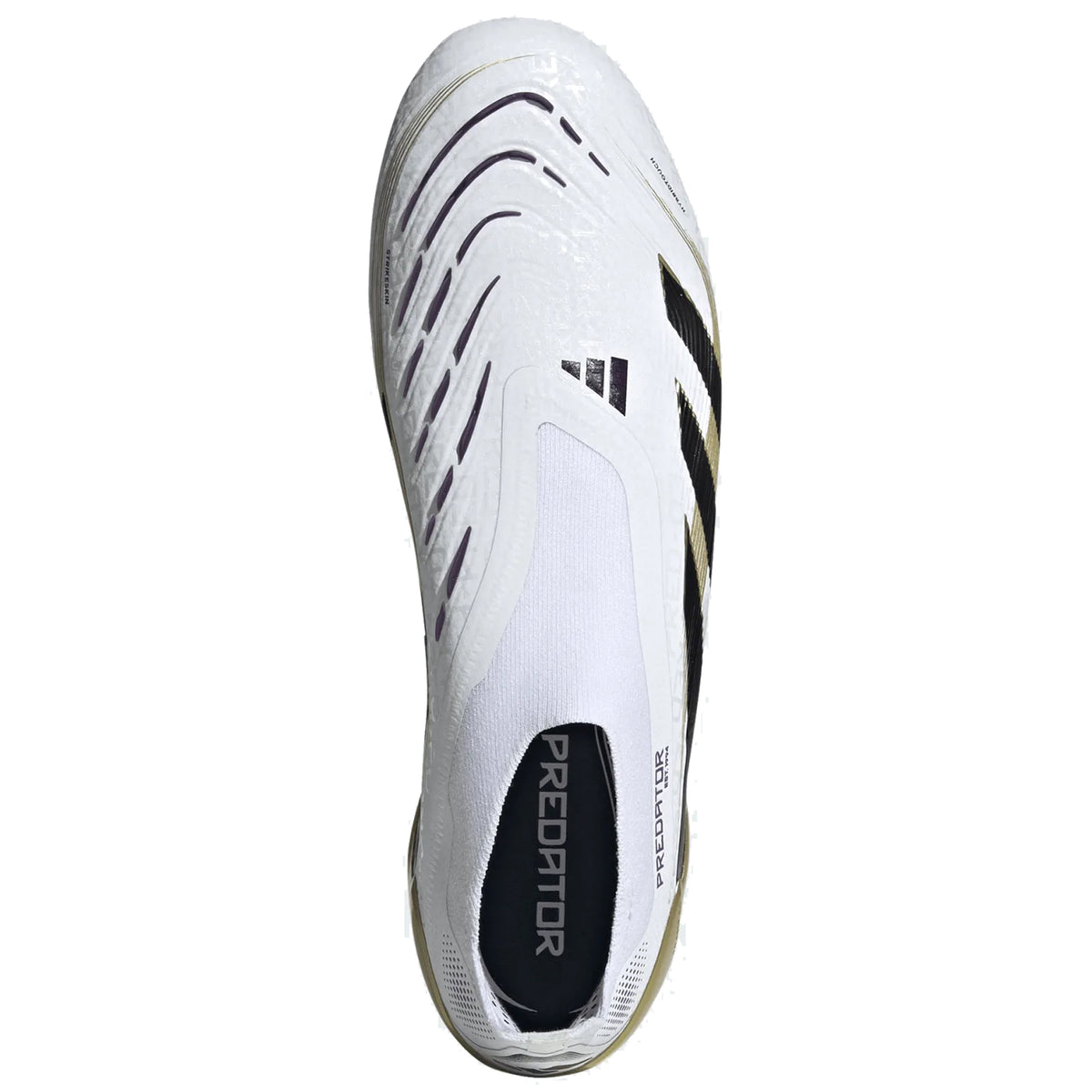 adidas Predator Elite Laceless Firm Ground Soccer Cleats (White/Black/Gold Metallic)