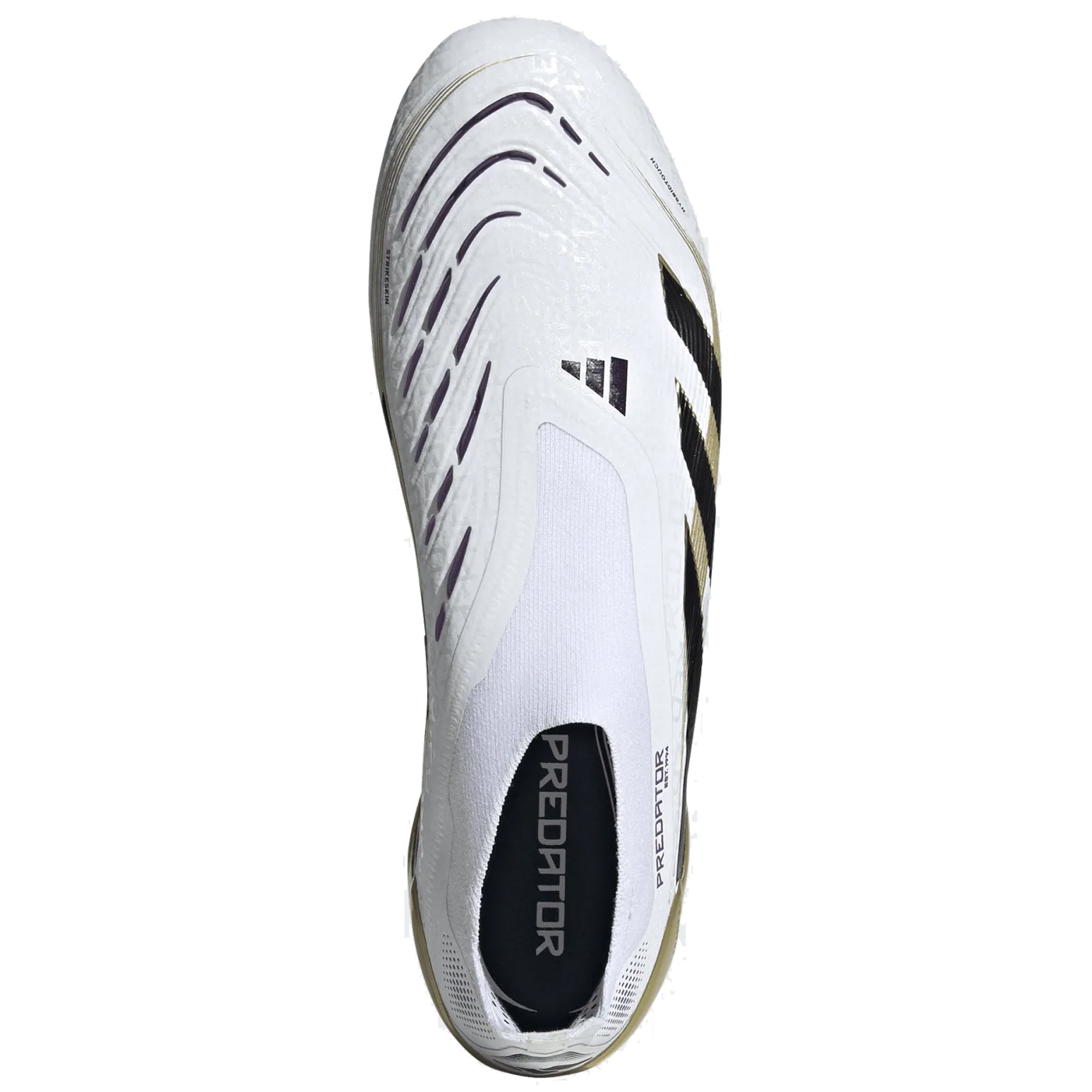 adidas Predator Elite Laceless Firm Ground Soccer Cleats (White/Black/Gold Metallic)