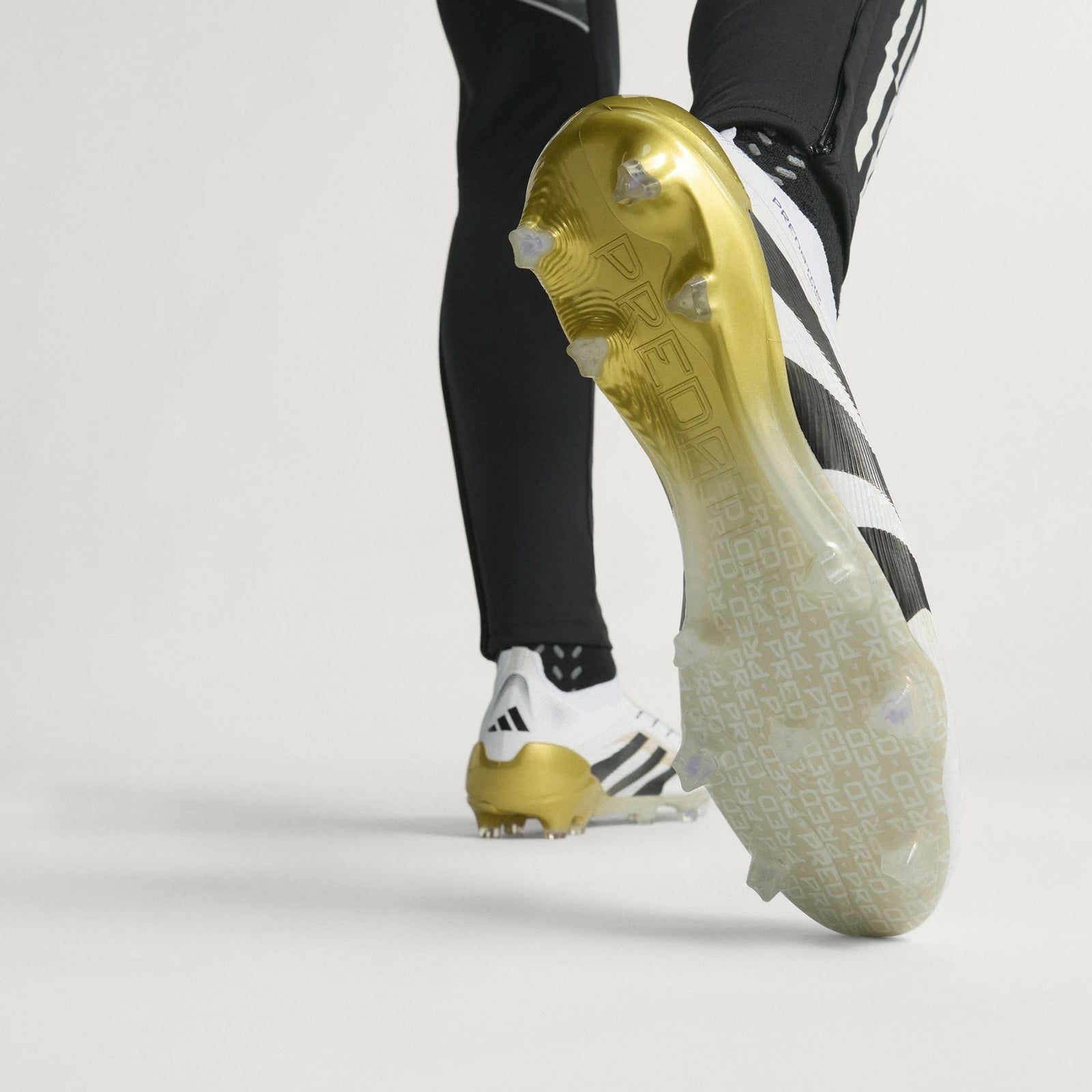 adidas Predator Elite Laceless Firm Ground Soccer Cleats (White/Black/Gold Metallic)