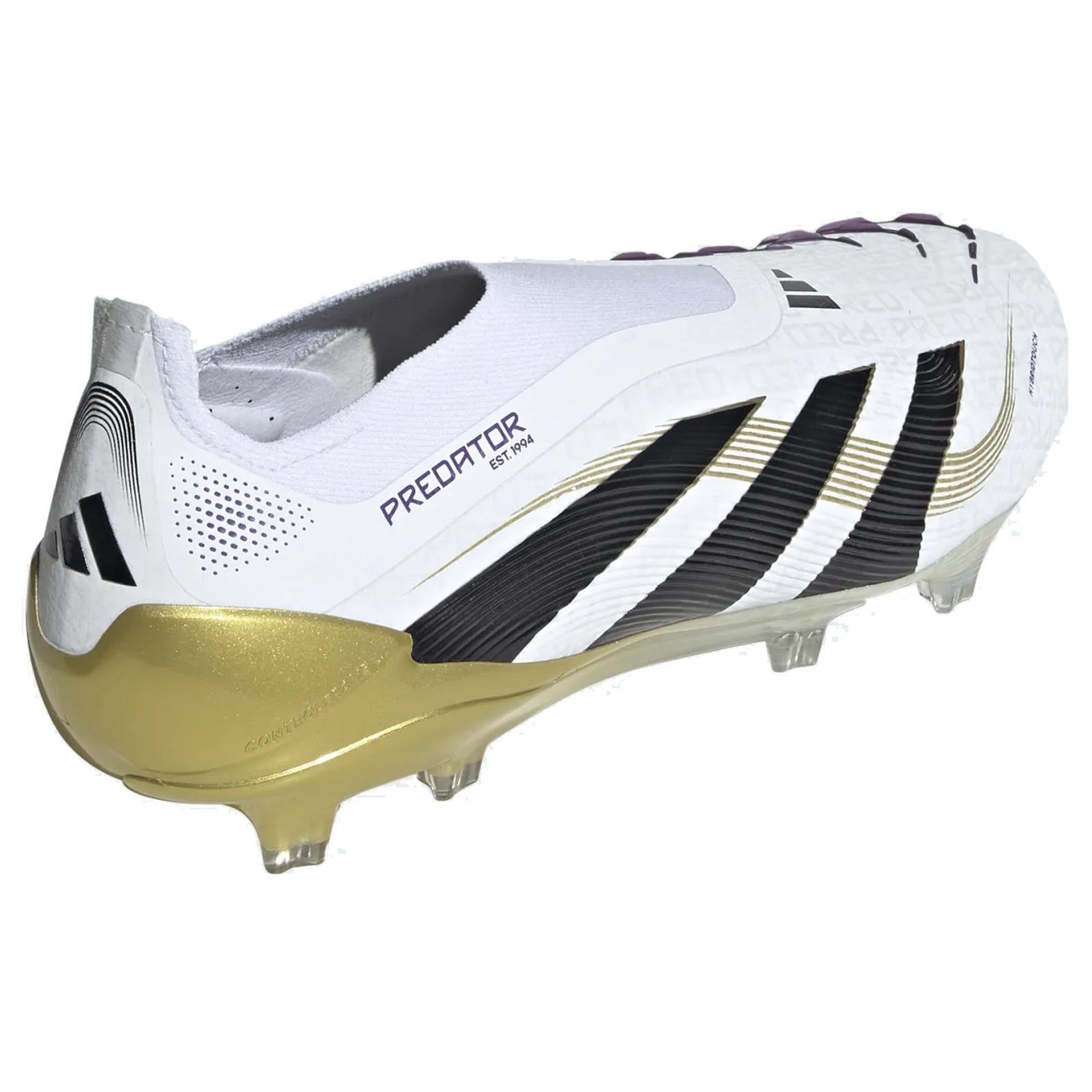 adidas Predator Elite Laceless Firm Ground Soccer Cleats (White/Black/Gold Metallic)