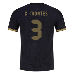 adidas Mexico Authentic Cesar Montes Third Gold Jersey 2025 (Black/Metallic Gold)