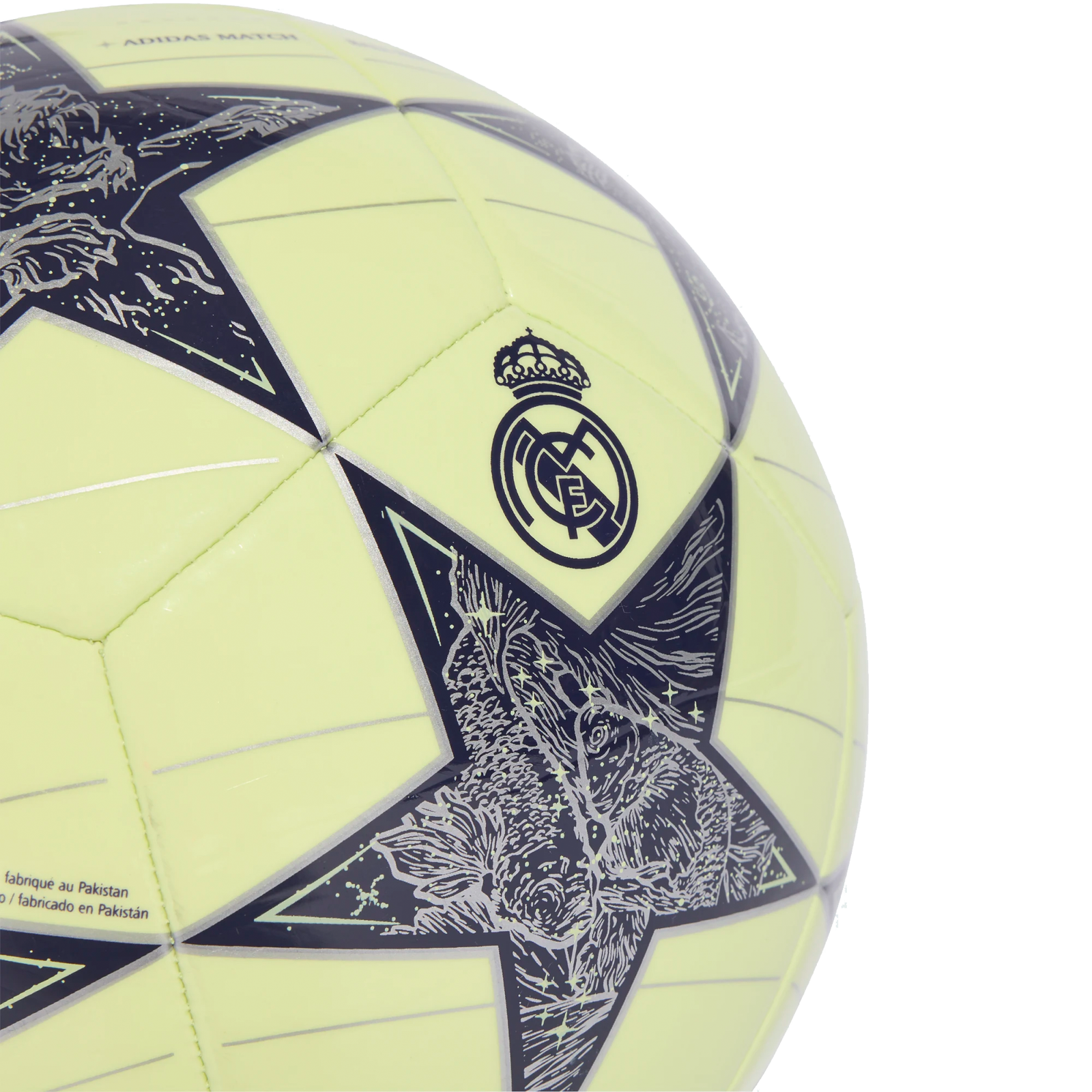 Adidas Real Madrid UCL Club Ball 25/26 (Lime/Silver Metallic)