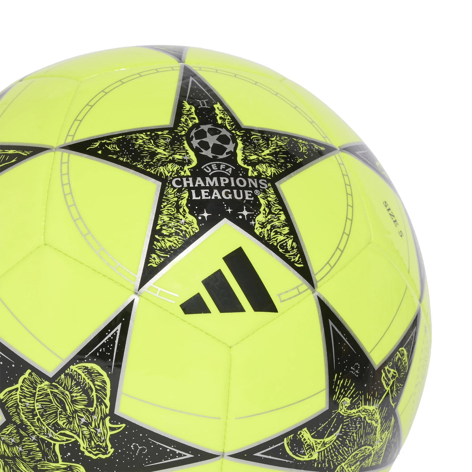 adidas 25/26 UCL Club Ball (Solar Yellow/Black/Silver Metallic)