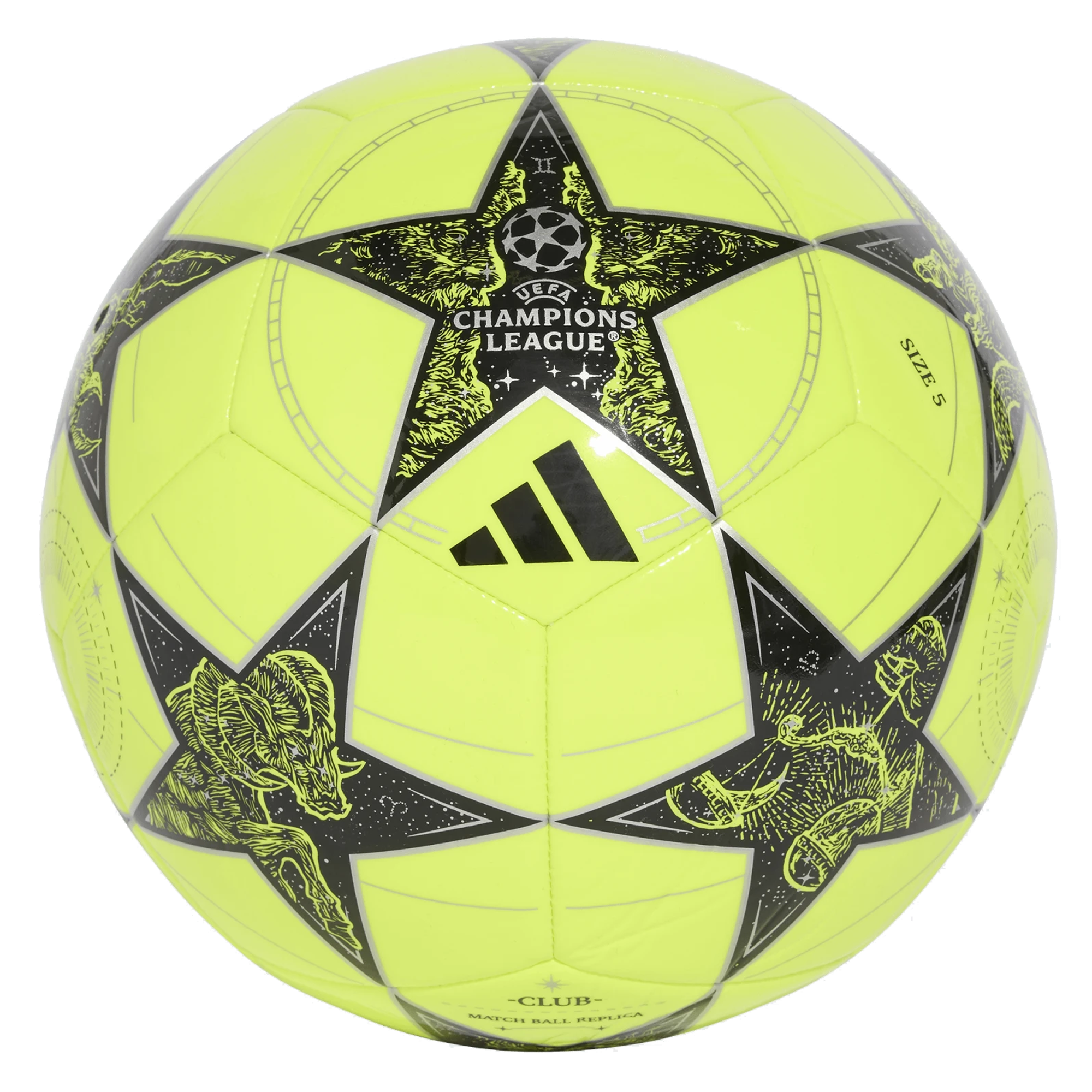 adidas 25/26 UCL Club Ball (Solar Yellow/Black/Silver Metallic)