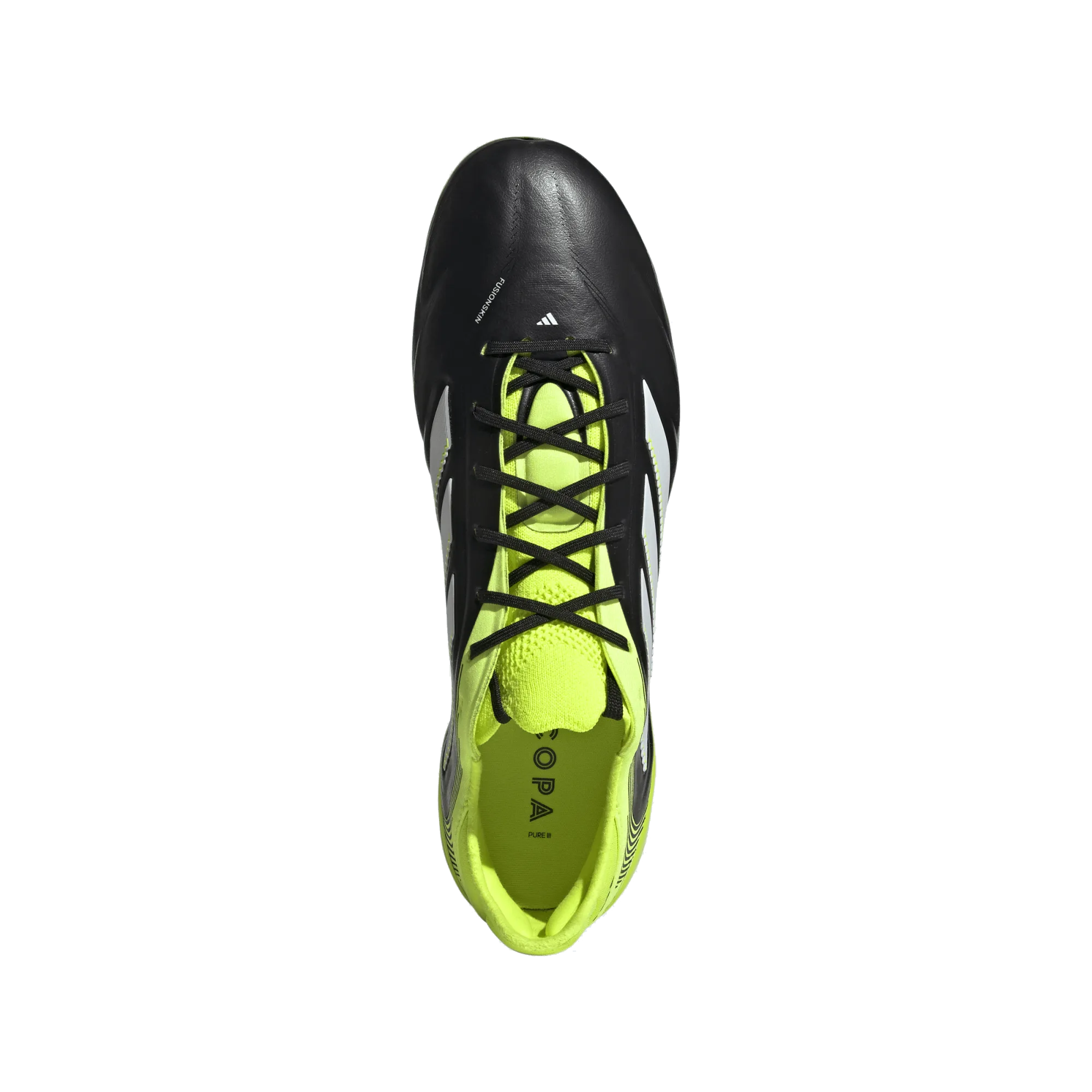 adidas Copa Pure III Elite FG Soccer Cleats (Black/Lucid Lemon)