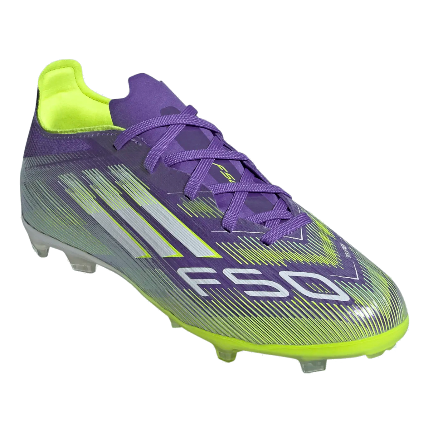 adidas Jr. F50 Elite FG Soccer Cleats (Purple Rush/Lucid Lemon)