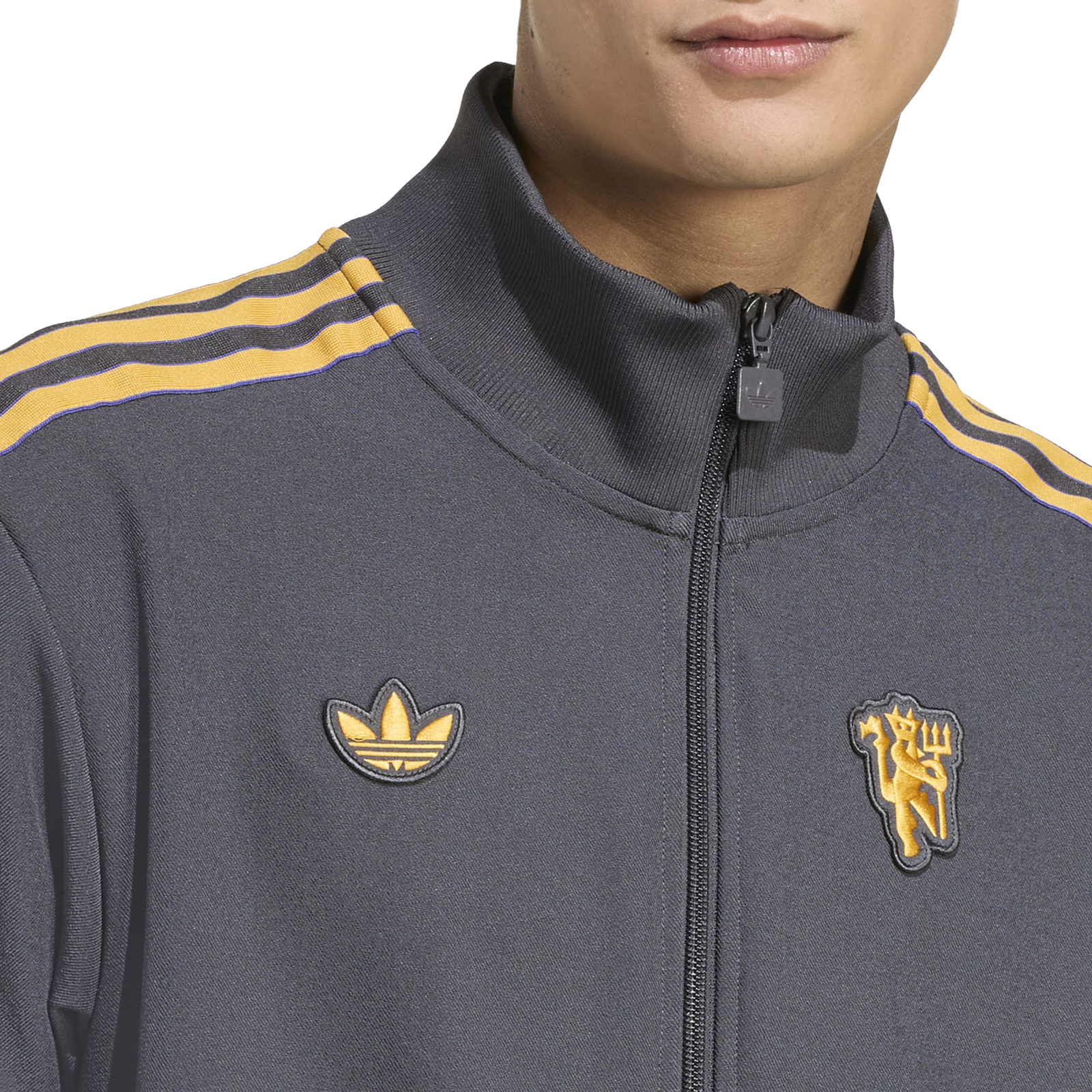 adidas Manchester United Icon Track Top Jacket 25/26 (Grey/Gold)
