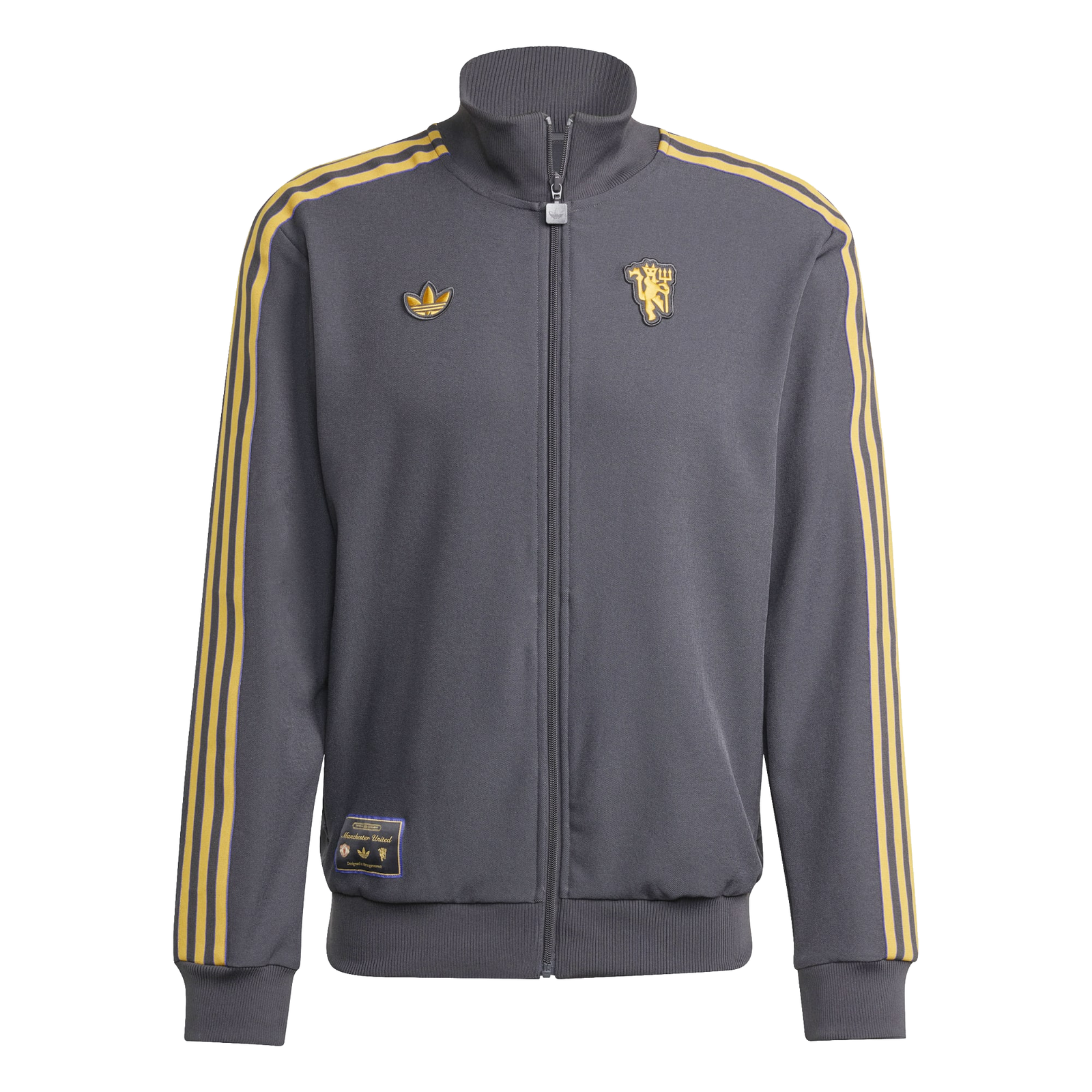 adidas Manchester United Icon Track Top Jacket 25/26 (Grey/Gold)