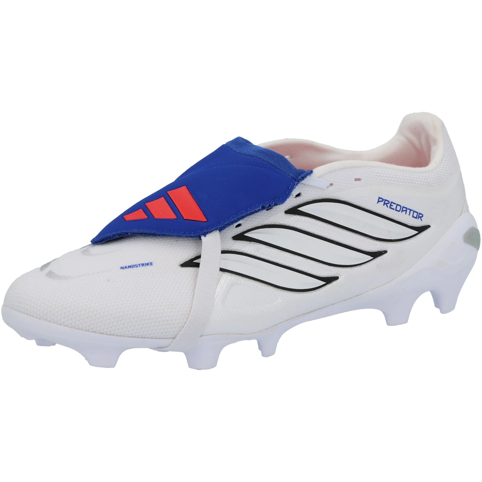 adidas Predator League FT Firm Ground Soccer Cleats (White/Zero Metallic/Royal Blue)