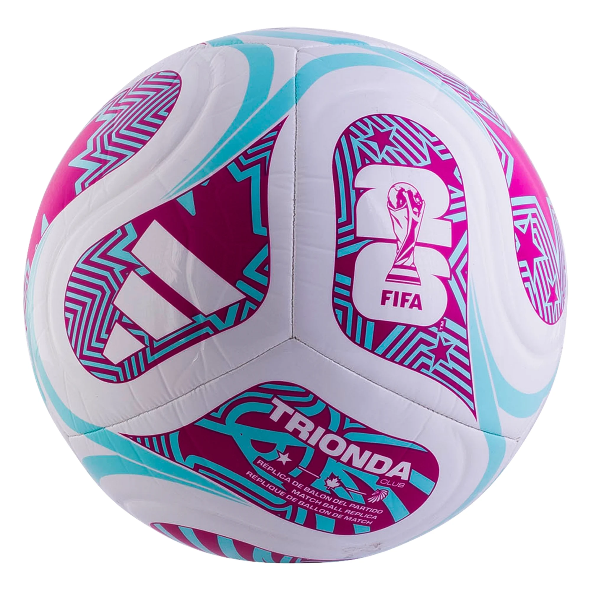 adidas FIFA World Cup 2026 Trionda Club Ball (White/Aqua/Pink)