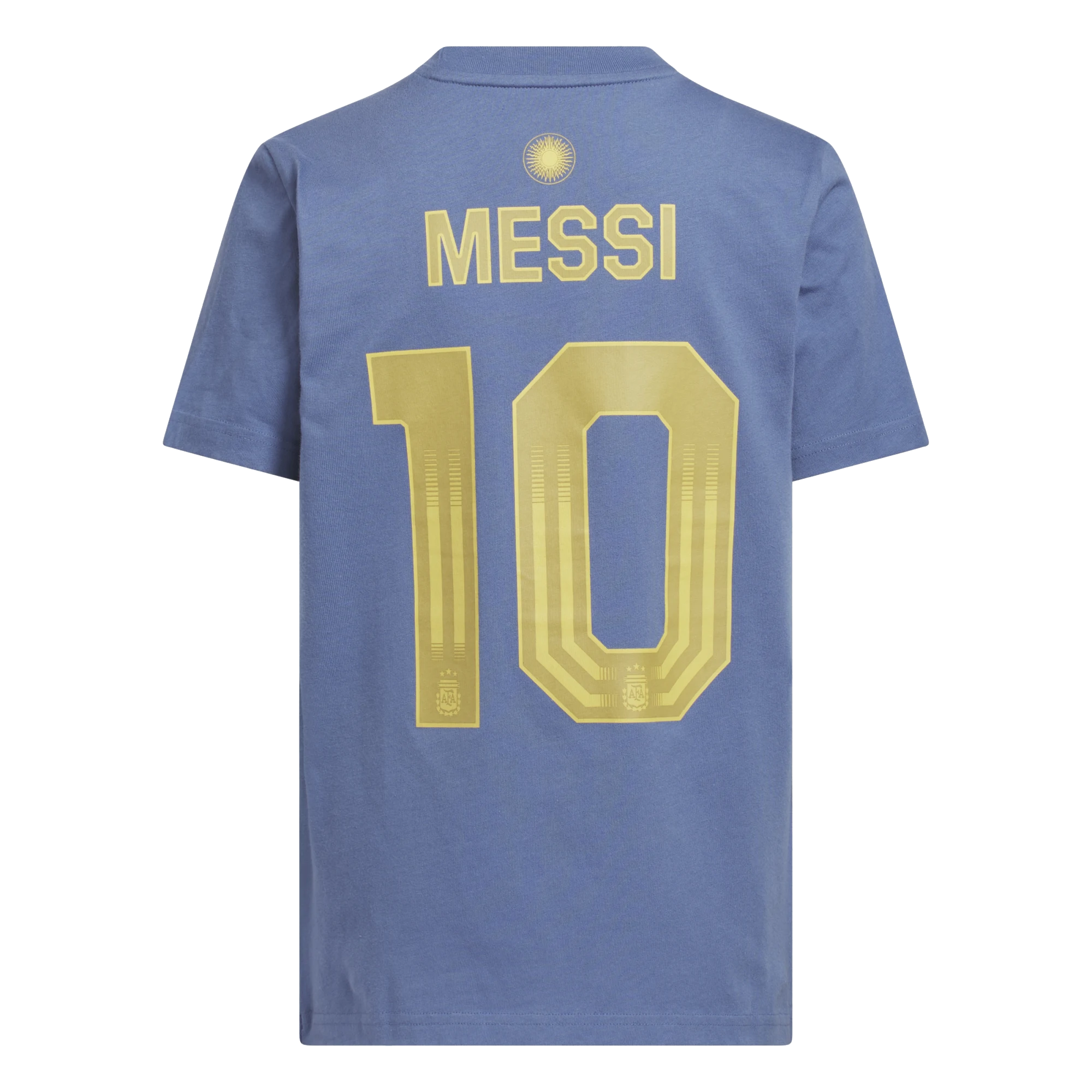 adidas Youth Argentina Name and Number T-Shirt (Blue/Gold)
