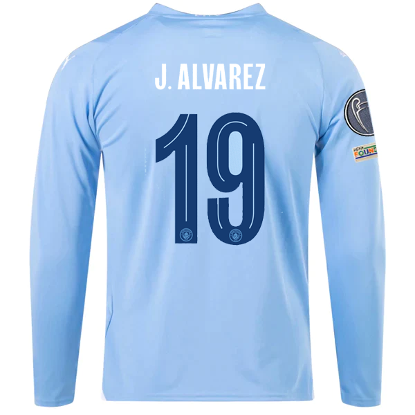 Mcfc Man City Home Mini Kit 2023/24 with J. Alvarez 19 Printing