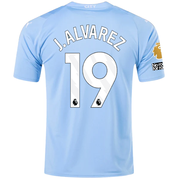 Puma Manchester City Julian Alvarez Home Jersey w/ EPL + No Room For R ...