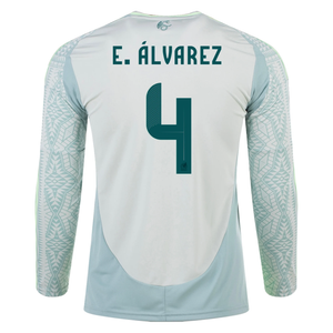 adidas Mens Mexico Edson Álvarez Away Long Sleeve Jersey 24/25 (Linen Green)