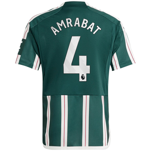 adidas Youth Manchester United Sofyan Amrabat Away Jersey 23/24 (Green Night/Core White/Active Maroon)