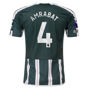 adidas Manchester United Sofyan Amrabat Away Jersey w/ EPL + No Room For Racism Patches 23/24 (Green Night/Core White)