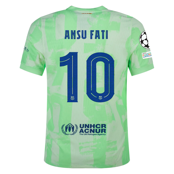 Nike Barcelona Authentic Ansu Fati Third Jersey w/ Champions League Pa ...