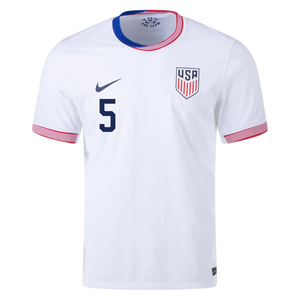 Nike Mens United States Authentic Antonee Robinson Match Home Jersey 24/25 (White/Obsidian)