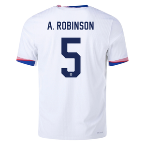Nike Mens United States Authentic Antonee Robinson Match Home Jersey 24/25 (White/Obsidian)