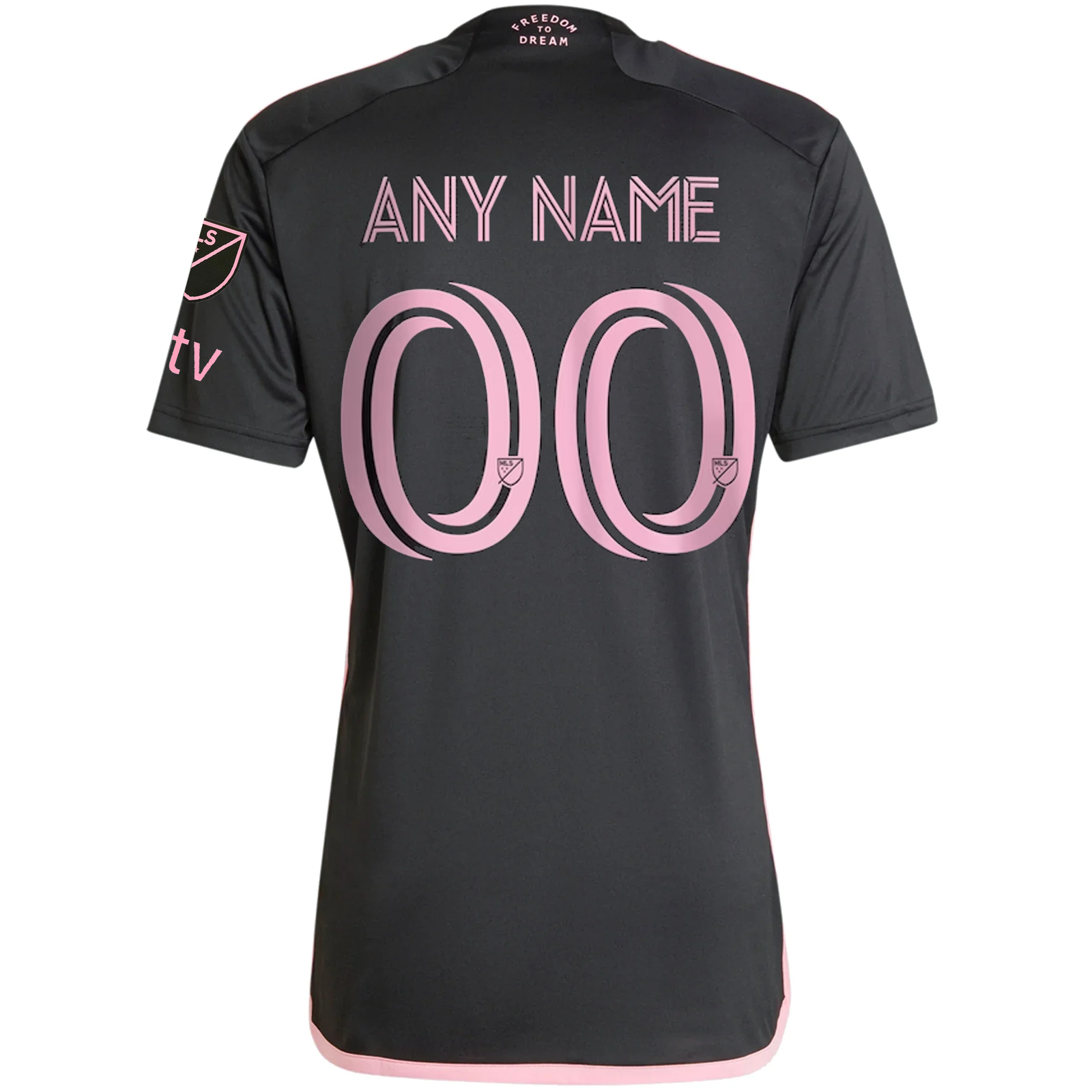 adidas Inter Miami Custom Name Royal Caribbean Away Jersey w/ MLS + Apple TV Patches 23/24 (Black/Bliss Pink)