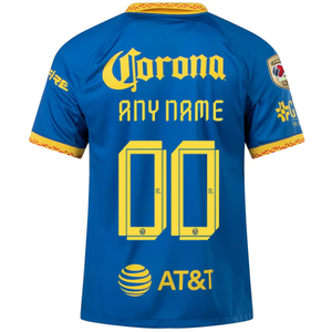 Nike Club America Custom Name Away Jersey 23/24 w/ Liga MX Apertura 23 Champion Patch (Blue Jay/Tour Yellow/Habanero Red)