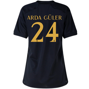 adidas Womens Real Madrid Arda Guler Third Jersey 23/24 (Black)