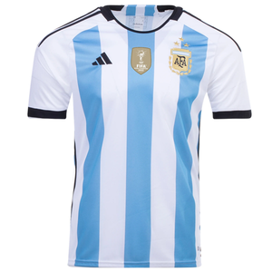 adidas Argentina Three Star Home Jersey w/ World Cup Champion Patch 22/23 (White/Light Blue)