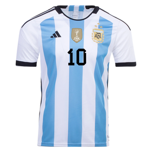 adidas Argentina Lionel Messi 3 Star Home Jersey 22/23 (White/Light Blue)