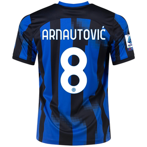 Nike Inter Milan Marko Arnautović Home Jersey w/ Serie A Patches 23/24 (Lyon Blue/Black/Vibrant Yellow)