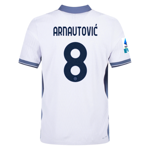 Nike Inter Milan Authentic Marko Arnautović Away Jersey w/ Serie A + Scudetto Patch 24/25 (White/Silver)