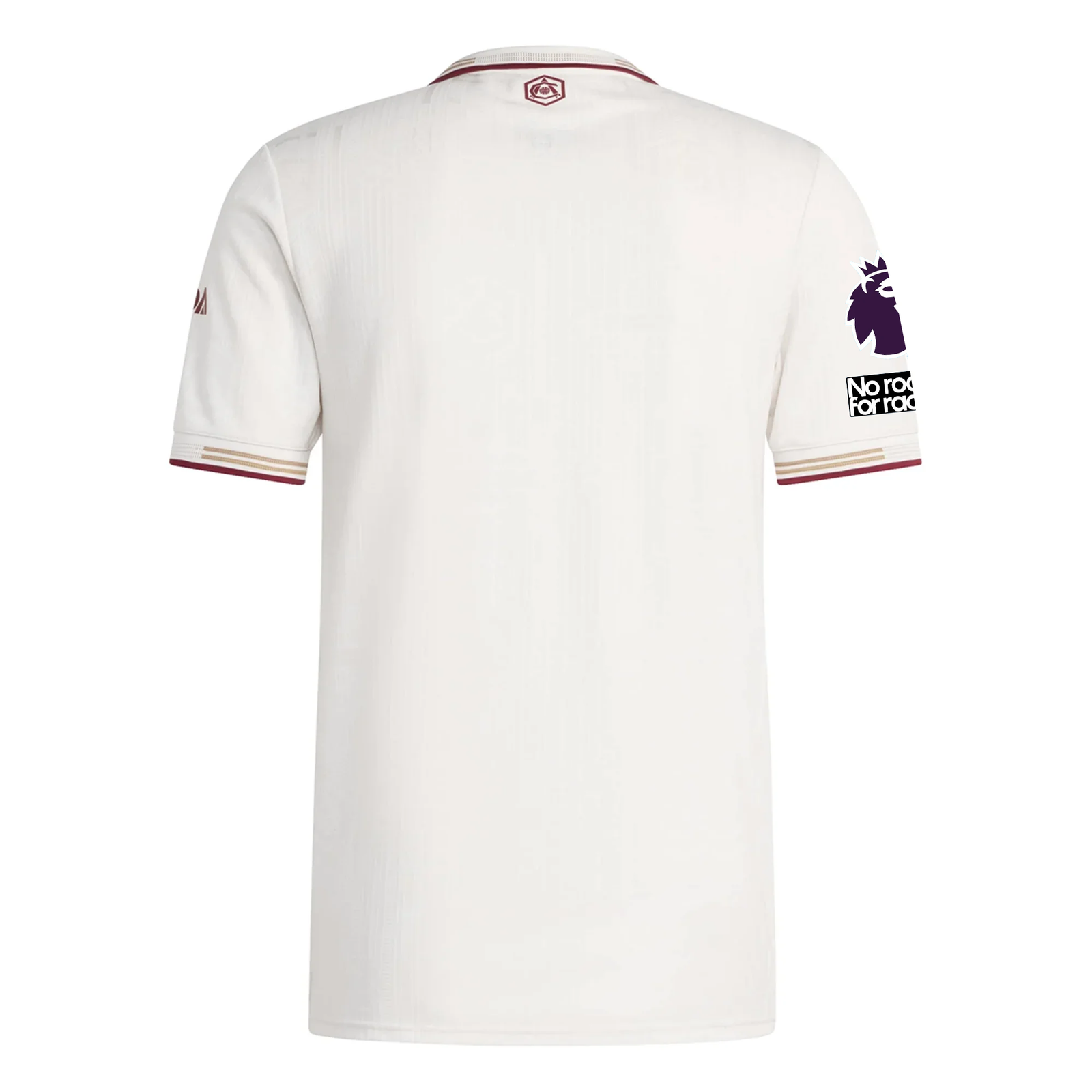 adidas Arsenal Authentic Third Jersey w/ EPL + No Room For Racism Patches 25/26 (White/Burgundy)