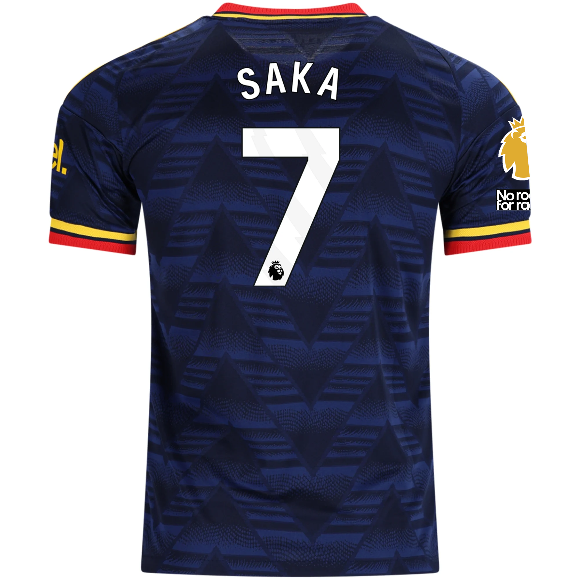 adidas Mens Arsenal Authentic Bukayo Saka Away Jersey w/ Premier League Patches 26/27 (Navy/Yellow)