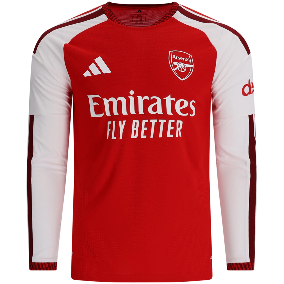 adidas Mens Arsenal Authentic Long Sleeve Home Jersey 26/27 (Better Scarlet)