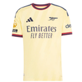 adidas Mens Arsenal Authentic Third Jersey w/ EPL + No Room For Racism 26/27 (Yellow)