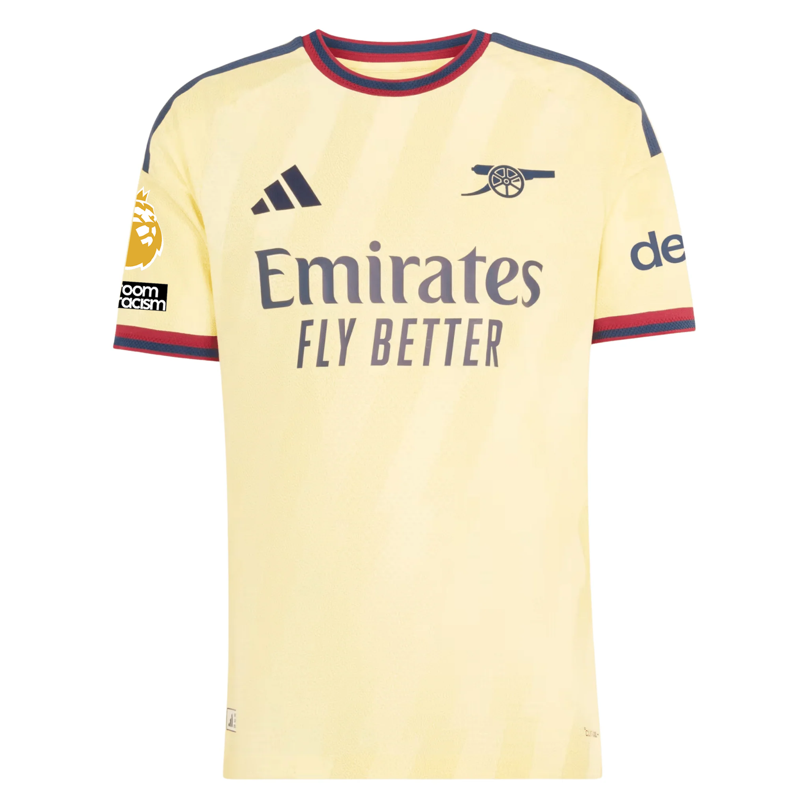 adidas Mens Arsenal Authentic Third Jersey w/ EPL + No Room For Racism 26/27 (Yellow)