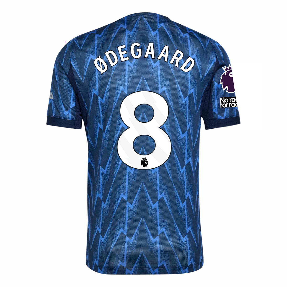 adidas Arsenal Authentic Martin Ødegaard Away Jersey w/ EPL + No Room For Racism 25/26 (Indigo/Silver)
