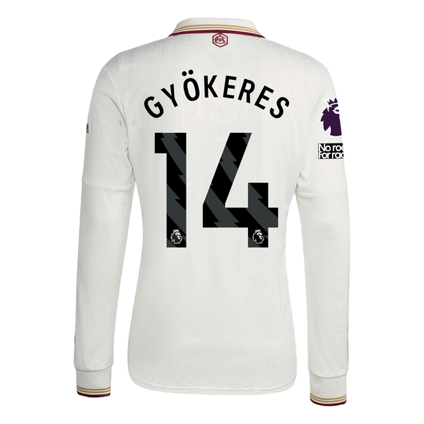 adidas Arsenal Viktor Gyökeres Third Long Sleeve Jersey w/ EPL +