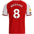 adidas Mens Arsenal Martin Ødegaard Home Jersey w/ EPL + No Room For Racism Patches 26/27 (Red)