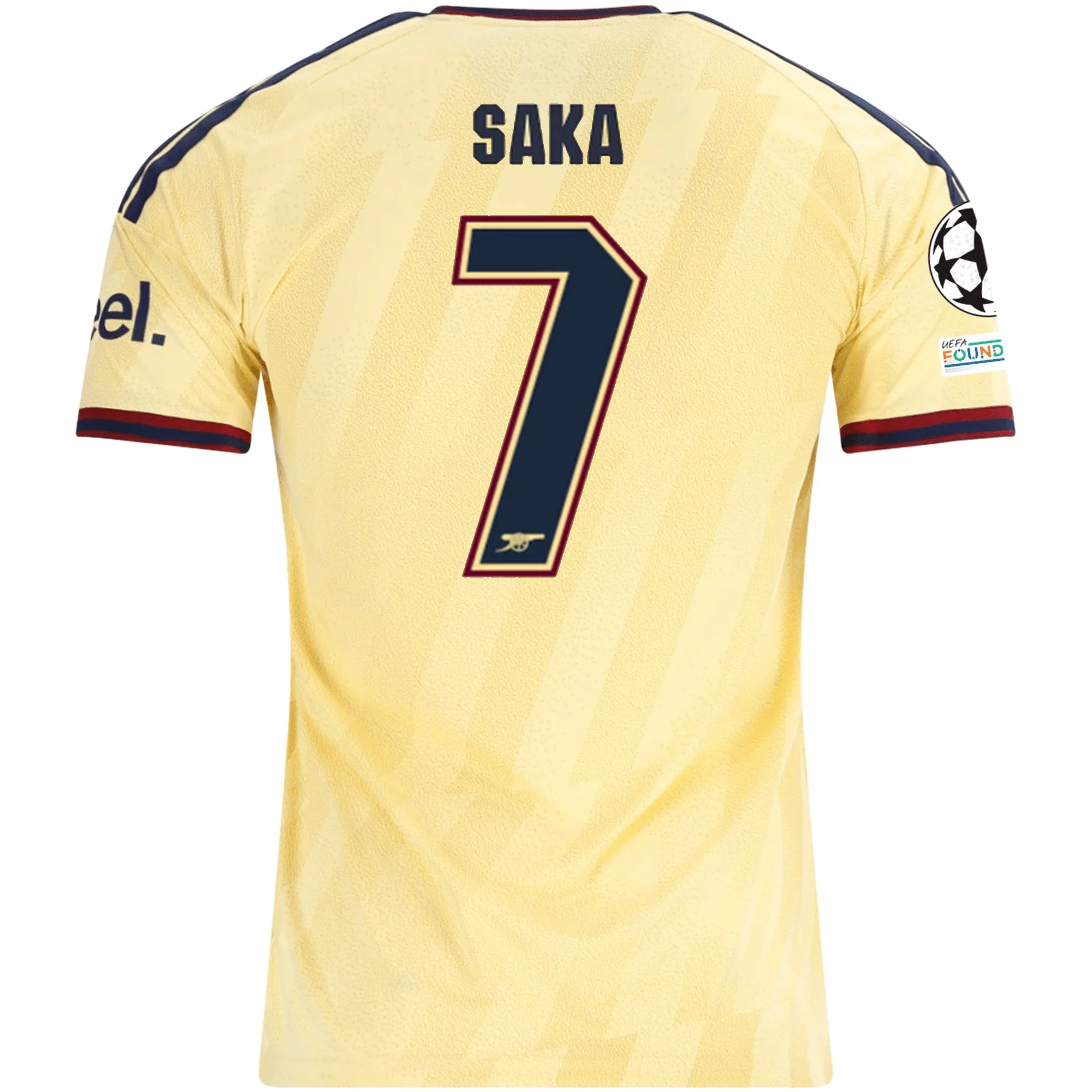 adidas Men's Arsenal FC Bukayo Saka Third Jersey w/ Champions League Patches 26/27 (Yellow)